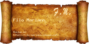 Filo Mariann névjegykártya