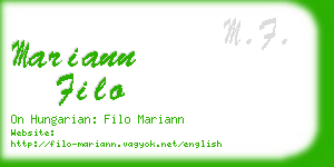 mariann filo business card